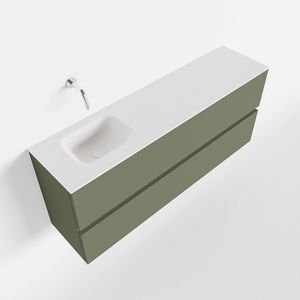 Toiletmeubel Mondiaz Ada | 120 cm | Meubelkleur Army | Lex wastafel Talc Links | Zonder kraangat