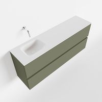 Toiletmeubel Mondiaz Ada | 120 cm | Meubelkleur Army | Lex wastafel Talc Links | Zonder kraangat