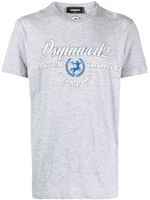 DSQUARED2 t-shirt en coton mélangé à logo imprimé - Gris