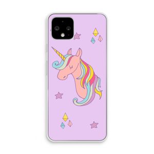 Roze eenhoorn: Pixel 4 Transparant Hoesje