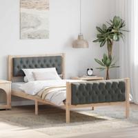 Bedframe met hoofdeinde Donkergrijs 100 x 200 cm Stof