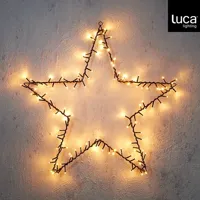 Ster zwart warm wit 120 led IP44 adapter included en timer - l56,5xb56,5xh2cm Ster zwart warm wit 120 led IP44 adapter included en timer - l56,5xb56,5xh2cm