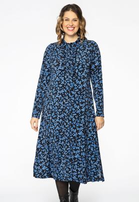 Yoek Jurk met knoopjes MILLEFLEUR | Blauw | Maat 54/56