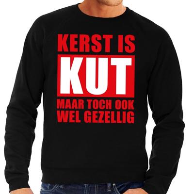 Foute Kersttrui - Kerst is kut - maar toch gezellig - zwart - voor heren - sweater
