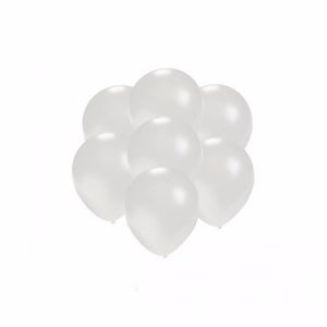 Metallic witte ballonnen klein 200 stuks