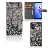 OPPO Reno8 | Telefoonhoesje | Met pasjeshouder | Krokodillenprint