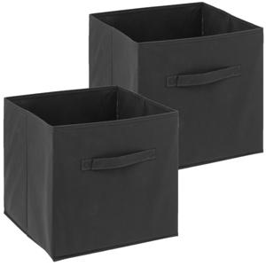 Opbergmand/kastmandje - 2x - Donkergrijs - 31 x 31 x 31 cm - 29 liter - Vakkenkast manden - Stof