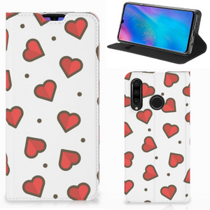 Huawei P30 Lite New Edition Hoesje met Magneet Hearts