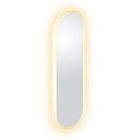 Spiegel Clou Look At Me Met LED Verlichting Ovaal 90x28 cm Met Satijnrand - thumbnail