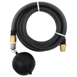 VidaXL Zuigslang met messing koppelingen 1,1&apos;&apos; 10 m pvc zwart
