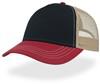 Atlantis AT426 Rapper Canvas Cap Recycled - Navy/Burgundy/Khaki - One Size