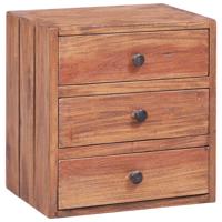 Nachtkastje met 3 lades 35x25x35 cm massief mahoniehout