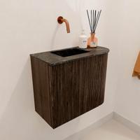 Toiletmeubel Mondiaz Joya Dlux | 51.6 cm | Meubelkleur Walnut | Faye wastafel Lava Wasbak Links | Zonder kraangat(en) Toiletmeubel Mondiaz Joya Dlux | 51.6 cm | Meubelkleur Walnut | Faye wastafel Lava Wasbak Links | Zonder kraangat(en)