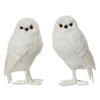 Decoratie Uil 14x13x25 cm Wit Assorti Decoratie Uil 14x13x25 cm Wit Assorti