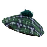 Carnaval verkleed hoed/baret in Schotse ruit - groen - polyester - heren - Schotland - thumbnail