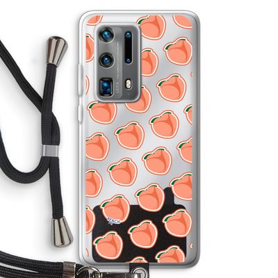 Just peachy: Huawei P40 Pro Plus Transparant Hoesje met koord