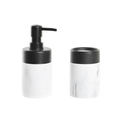 Badset DKD Home Decor Wit Zwart Wit/Zwart Metaal Hars Modern 7,2 x 7,2 x 16,4 cm