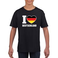 Zwart I love Duitsland fan shirt kinderen - thumbnail