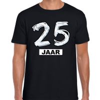 25 jaar verjaardag cadeau t-shirt zwart voor heren