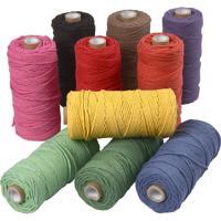 Creativ Company Macramé koord, l: 100 m, dikte 2 mm, dikke kwaliteit 12/36, sterke kleuren, 10x225 gr/ 1 doos