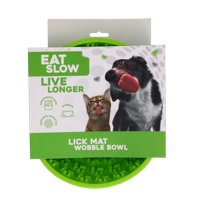 Eat Slow Live Longer Lick Mat Wobble Bowl Green - thumbnail
