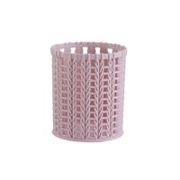 HH301 Office organisator Desktop holle cilinder pen opbergdoos potlood borstel pot pen houder make-up borstel plastic container (roze)
