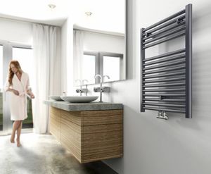 Heka Sierradiator Antraciet 766X600 Midden/Onder Aansluiting Aqua Splash