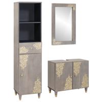 Badkamermeubelset met lade 3 pcs Grijs 62 x 33 x 58 cm