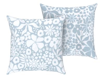 LIVARNO home 2 kussenhoezen 60 x 50 cm (Bloemen/blauw)