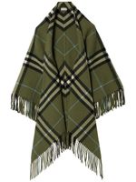 Burberry cape en laine à motif Vintage Check - Vert - thumbnail