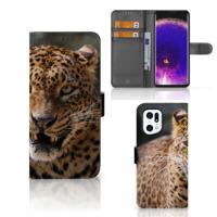 OPPO Find X5 Pro | Telefoonhoesje | Met pasjeshouder | Luipaard