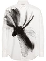 Alexander McQueen chemise en coton à imprimé graphique - Blanc