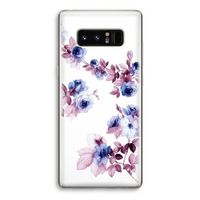 Waterverf bloemen: Samsung Galaxy Note 8 Transparant Hoesje