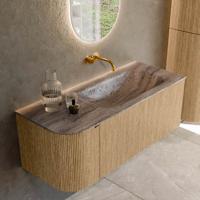 Badmeubel Mondiaz Kurve-Dlux | 115 cm | Meubelkleur Oak | Wastafelkleur Oza | Solid surface | Wasbak rechter zijde spoelbak | Zonder kraangat(en) Badmeubel Mondiaz Kurve-Dlux | 115 cm | Meubelkleur Oak | Wastafelkleur Oza | Solid surface | Wasbak rechter zijde spoelbak | Zonder kraangat(en)
