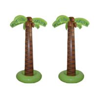 Decoratie palmboom - 2x stuks - opblaasbaar - 165 cm - Tropische Hawaii feestartikelen/versieringen