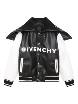 Givenchy Kids veste bomber à patch logo - Noir