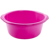 Kunststof teiltje/afwasbak rond 15 liter roze   -