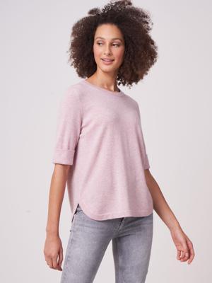 Trui met ronde zoom van biologisch cashmere-zijde mix