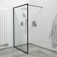 Saniclass Bellini Inloopdouche - 120x200cm - veiligheidsglas - mat zwarte lijst rondom - anti kalk Mirrors-120 - thumbnail