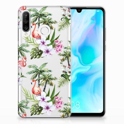 Huawei P30 Lite | TPU Hoesje | Flamingo Palms