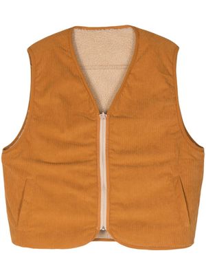 Pleasures gilet réversible à col v - Marron