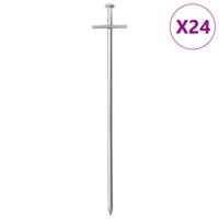 VidaXL Tentharingen 24 st ø6 mm 23 cm gegalvaniseerd staal