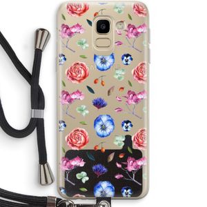 Bloemetjes: Samsung Galaxy J6 (2018) Transparant Hoesje met koord