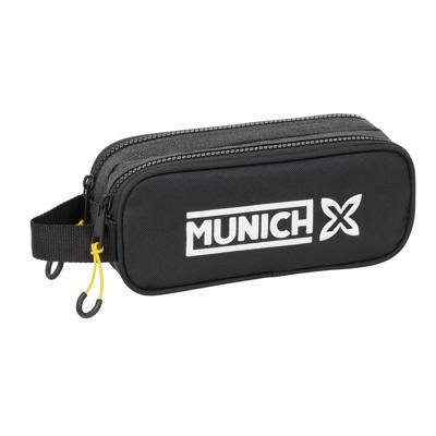 Pennenetui met 2 vakken Munich Topo Zwart 21 x 8 x 6 cm