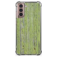 Samsung Galaxy S21 Plus Stevig Telefoonhoesje Green Wood - thumbnail