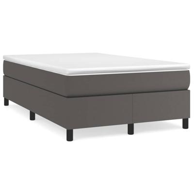 Boxspring met matras kunstleer grijs 120x190 cm