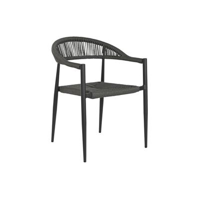 Trädgårdsstol Home ESPRIT Zwart Donker grijs Aluminium Rotan 56 x 60 x 78 cm