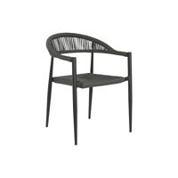 Trädgårdsstol Home ESPRIT Zwart Donker grijs Aluminium Rotan 56 x 60 x 78 cm