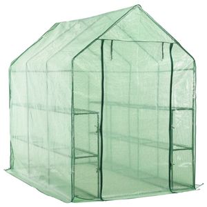 VidaXL Inloopkas met 12 schappen 143x214x196 cm staal