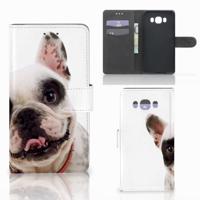 Samsung Galaxy J7 2016 | Telefoonhoesje | Met pasjeshouder | Franse Bulldog